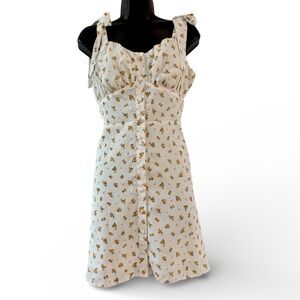 River Island Cream Dress with Subtle Floral Design